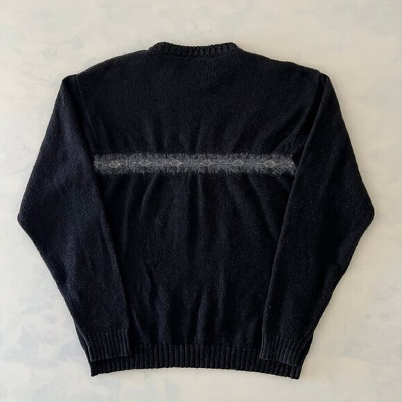 Cherokee Vintage Retro Wool Blend Navy Crewneck Sweater - Picture 2 of 5